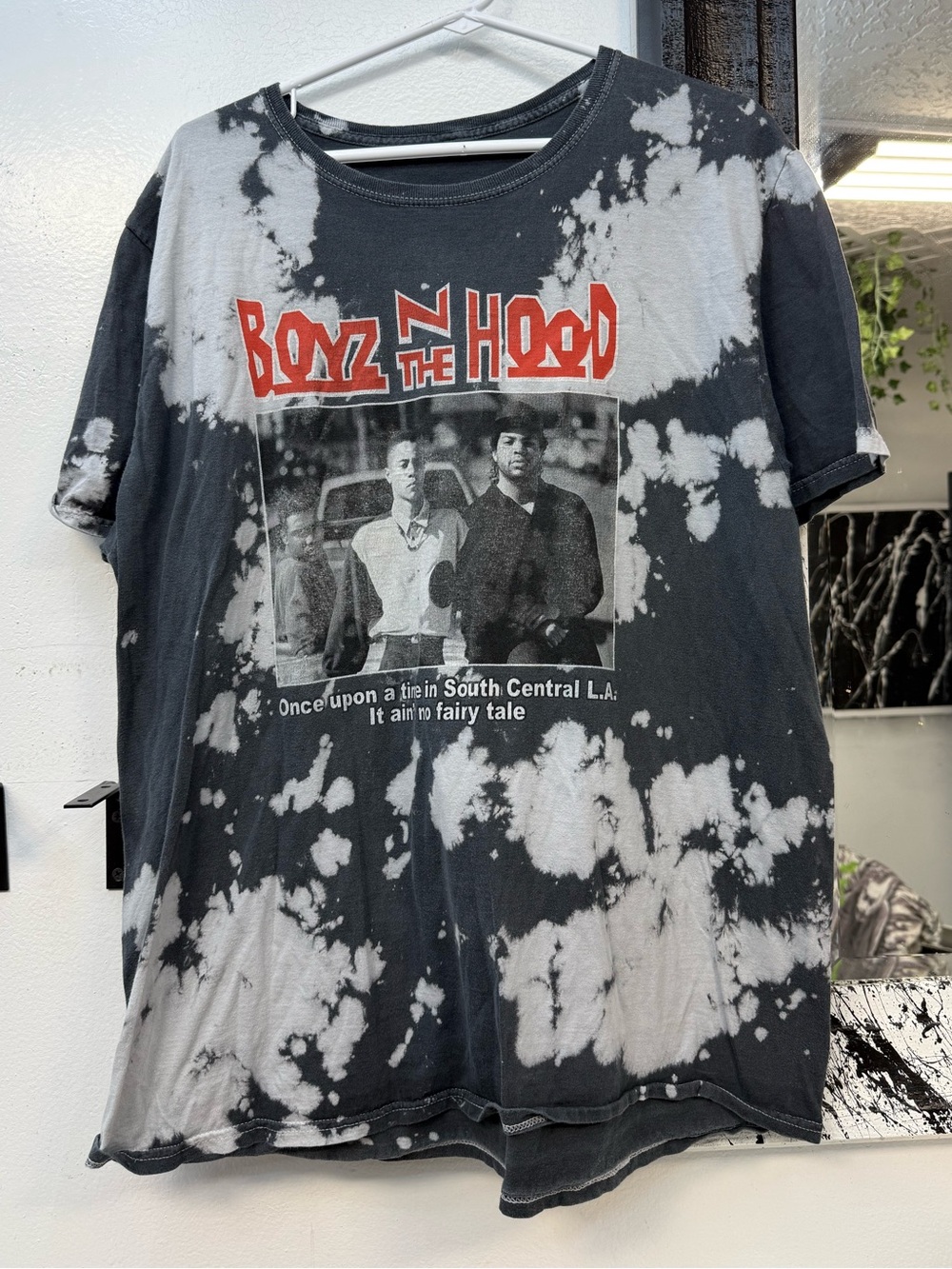 Boyz N The Hood Black Bleach Tie-Dye Graphic Tee